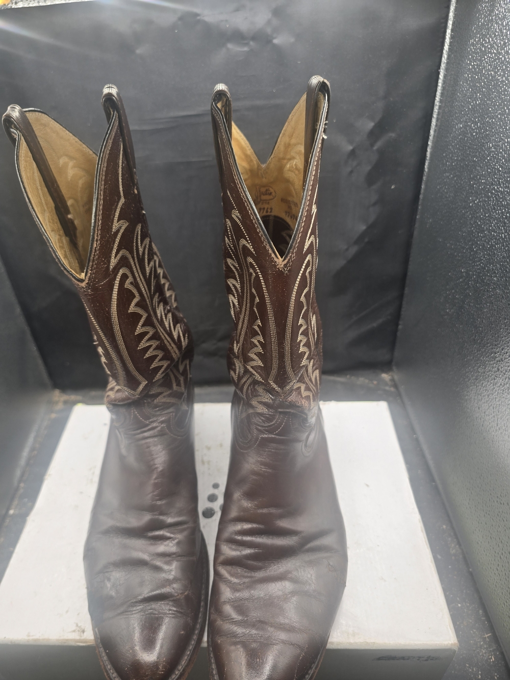 Justin Boots Dark Brown Leather Western Cowboy Boots